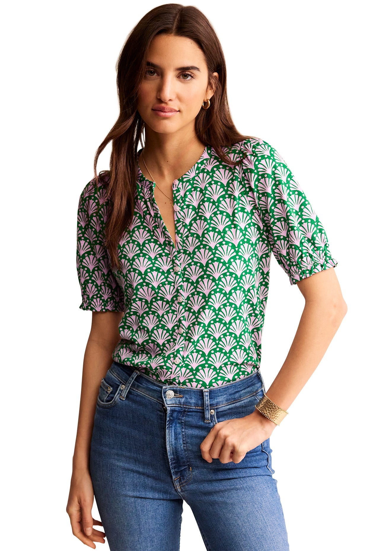 Dolly Puff Sleeve Jersey Shirt-Sweet Lilac, Shells - Image 5