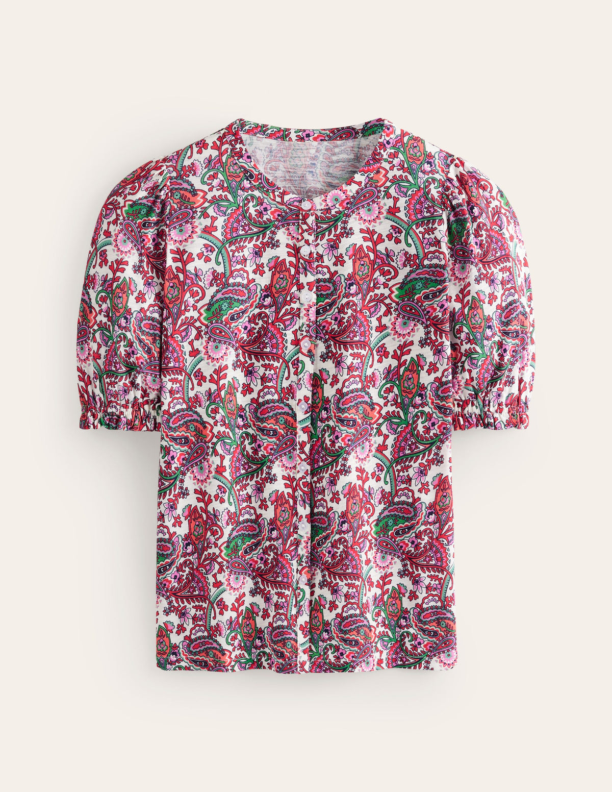 Dolly Puff Sleeve Jersey Shirt-Multi, Fantastical - Image 5