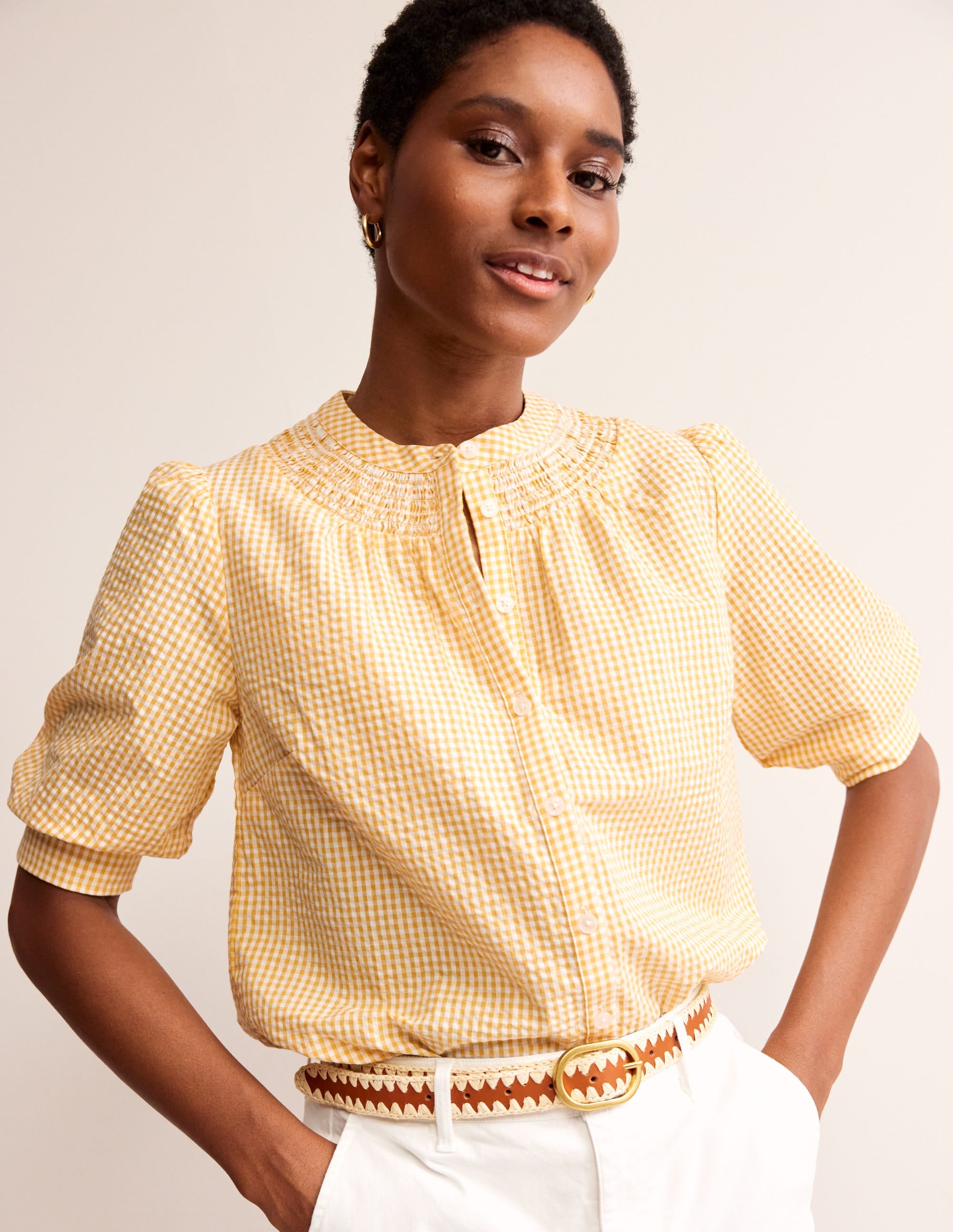 Ada Seersucker Top-Sweet Honeycomb Gingham - Image 2