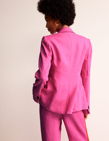 Marylebone Linen Blazer-Pop Pansy