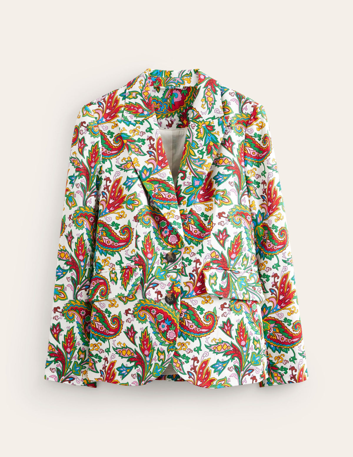Marylebone Linen Blazer-Ivory, Paisley Azure - Image 5