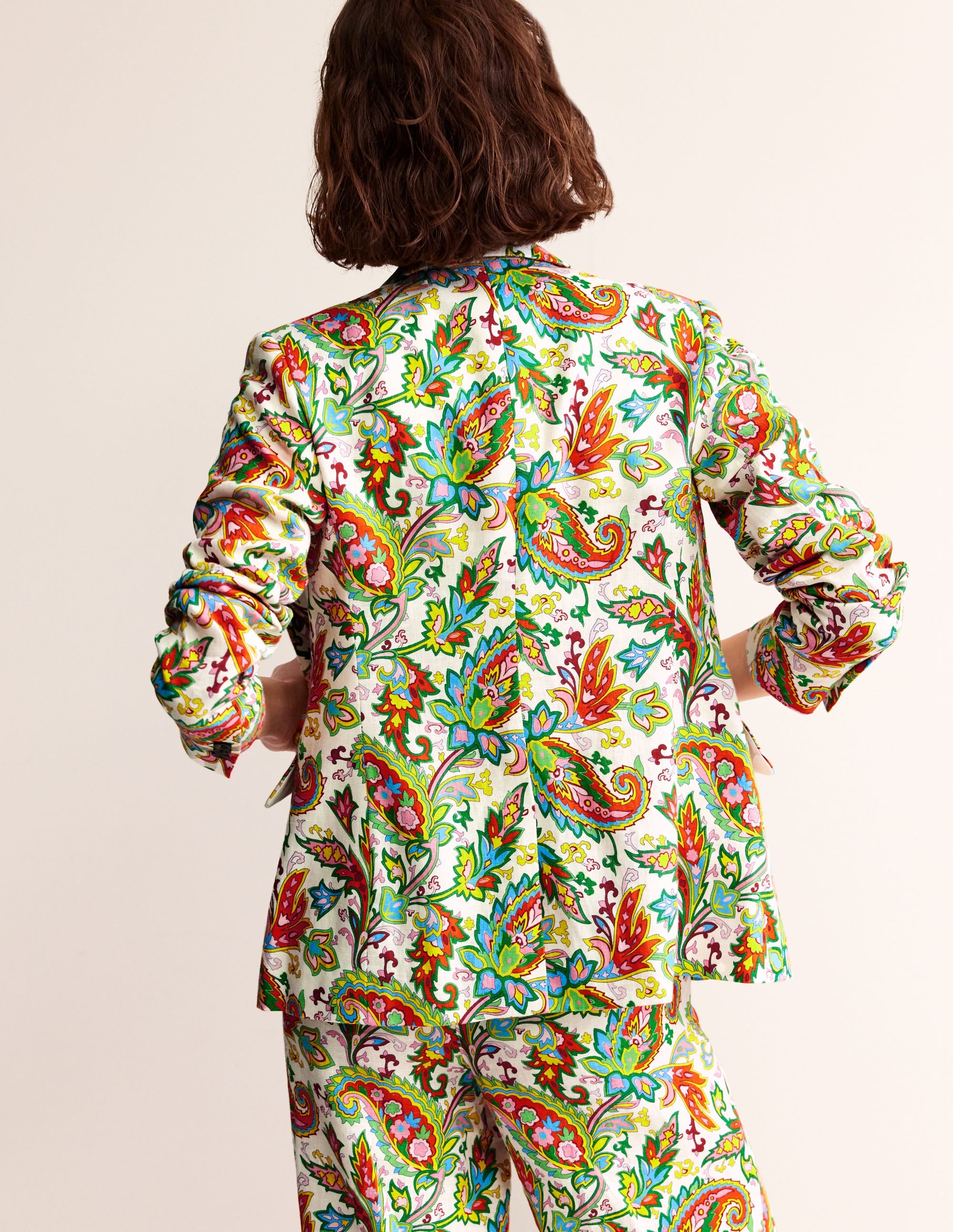 Marylebone Linen Blazer-Ivory, Paisley Azure - Image 3