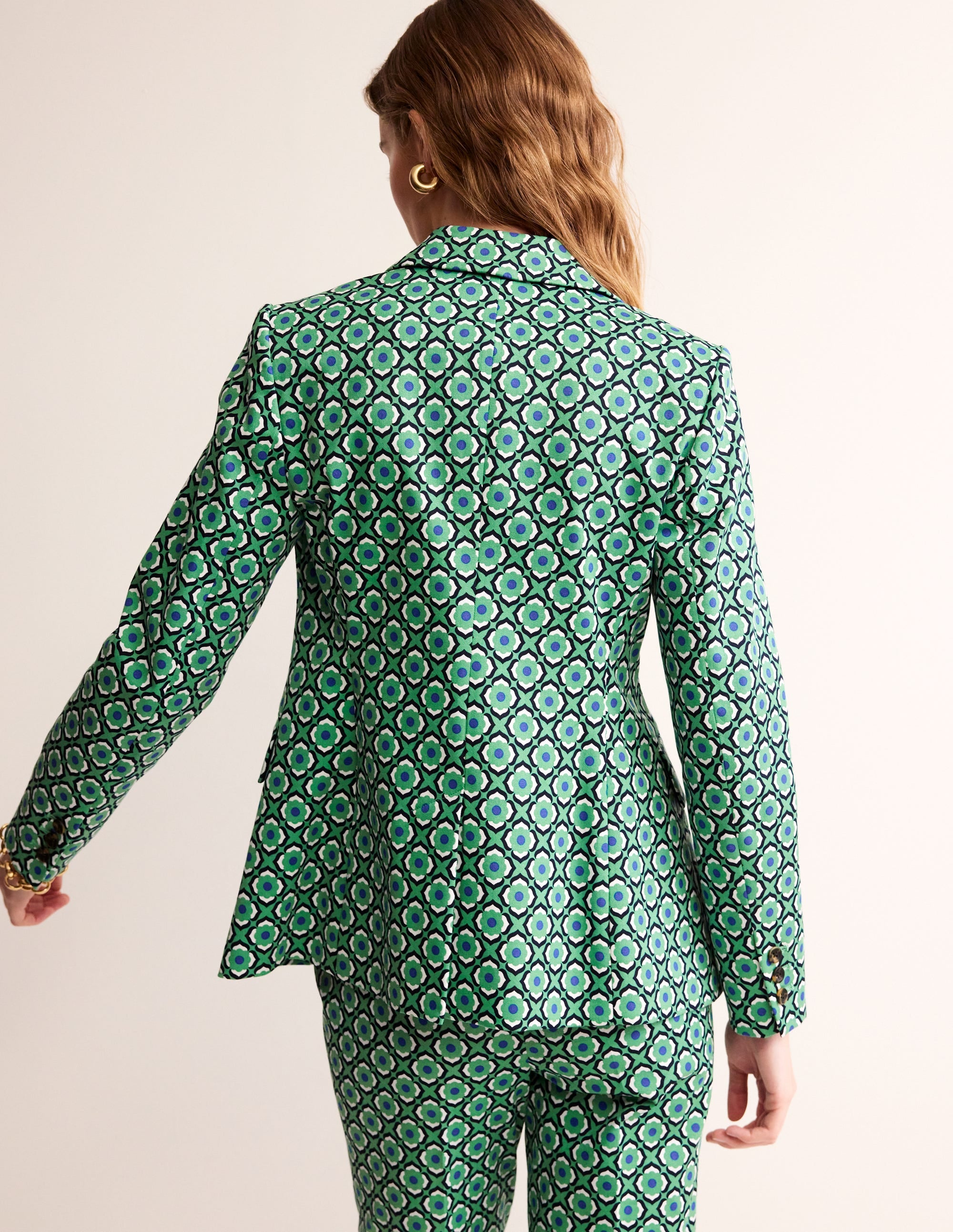 Marylebone Bi-Stretch Blazer-Ming Green, Geo Pome - Image 3