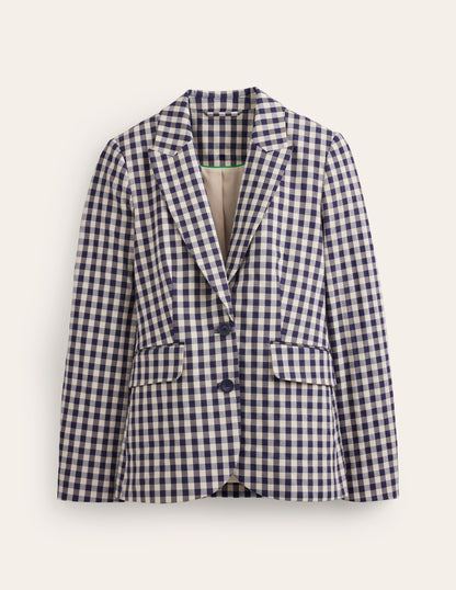 Marylebone Bi-stretch Blazer-Gingham