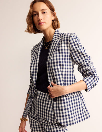 Marylebone Bi-stretch Blazer-Gingham