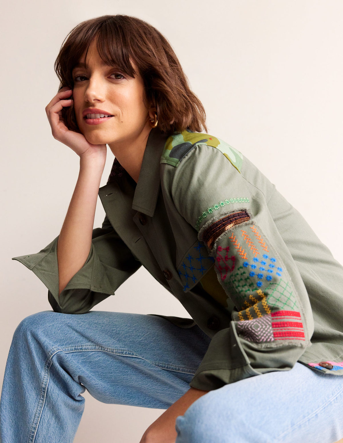 Islington Camo Jacket-Khaki - Image 1