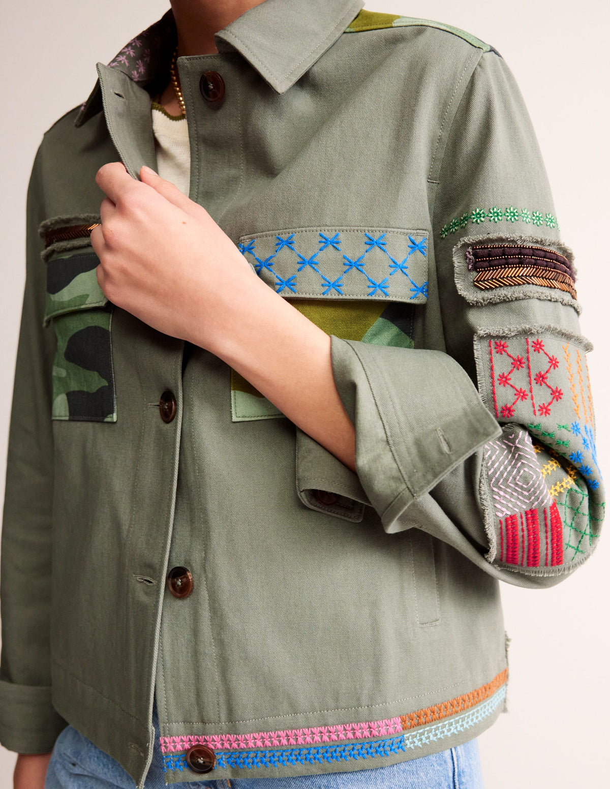 Islington Camo Jacket-Khaki - Image 3
