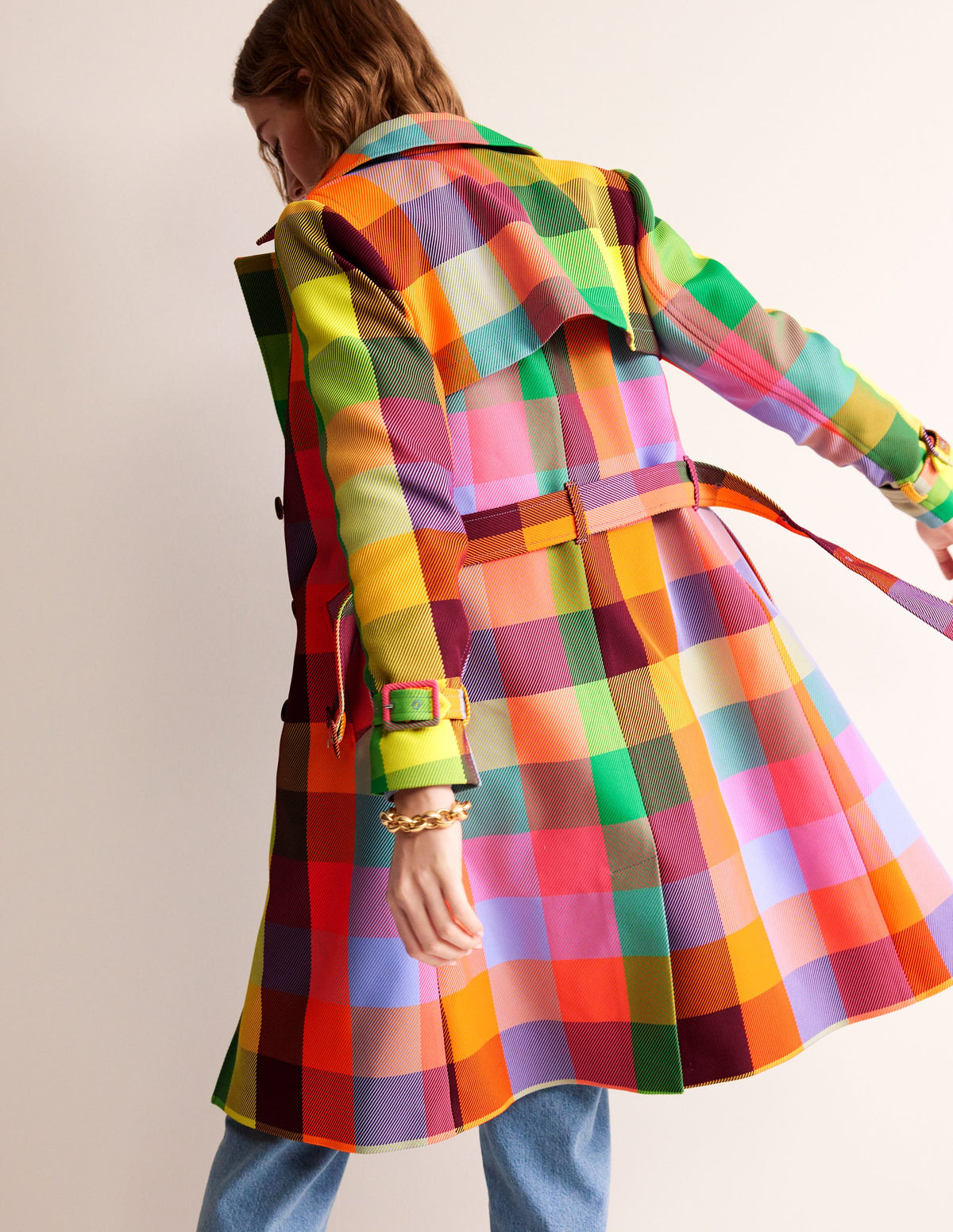 Neon Belted Trench Coat-Check-4
