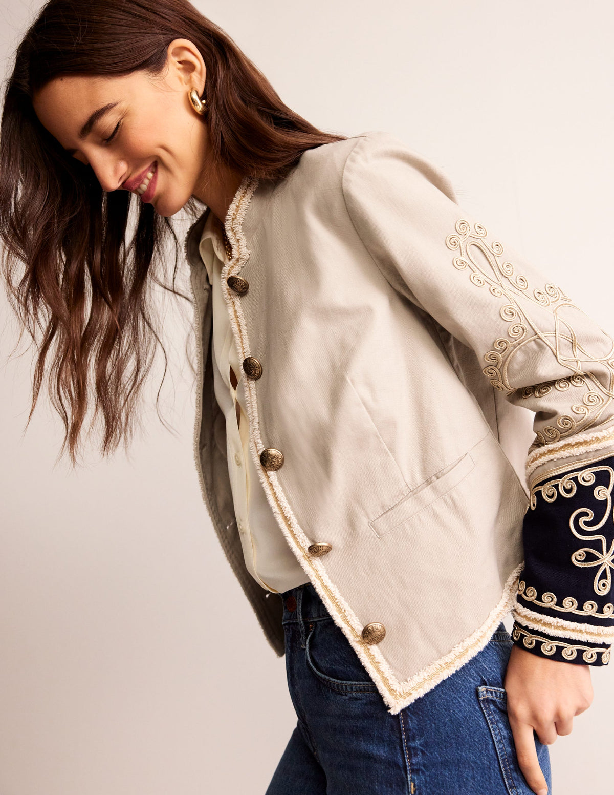 Greenwich Military Jacket-Light Khaki - Image 1