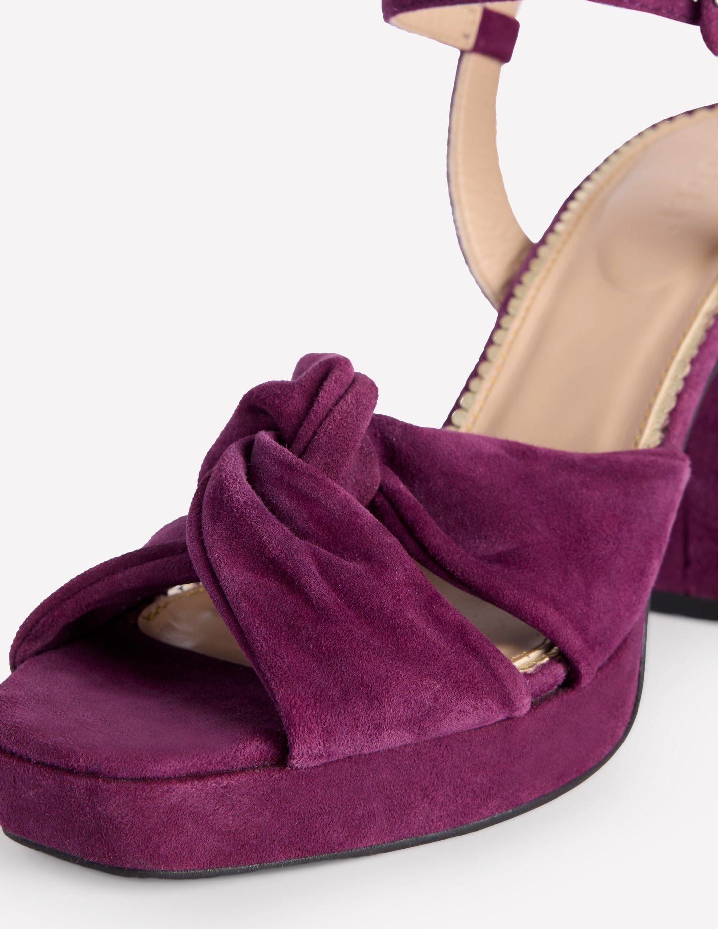 Twist Front Platform Sandals-Damson Suede