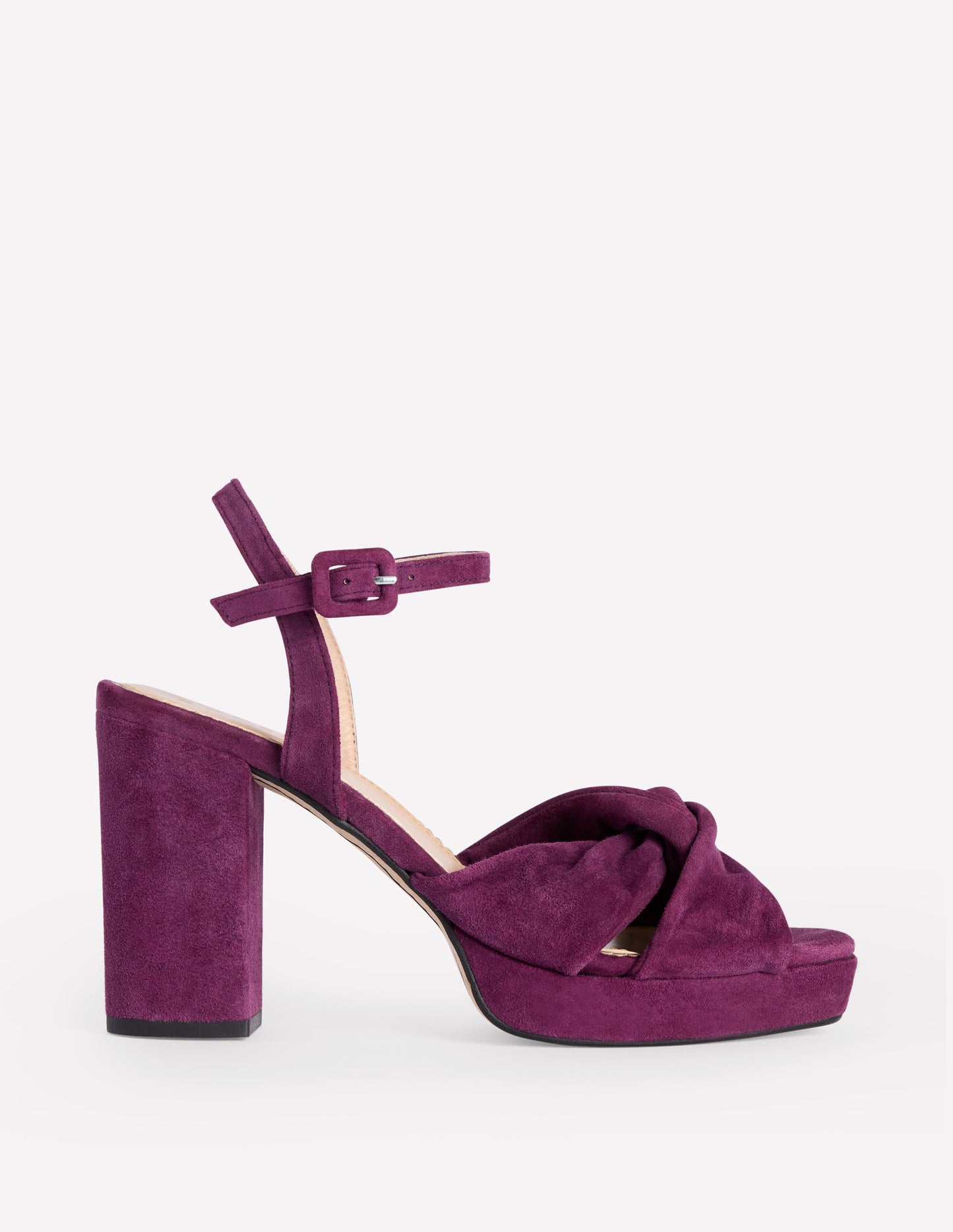 Twist Front Platform Sandals-Damson Suede