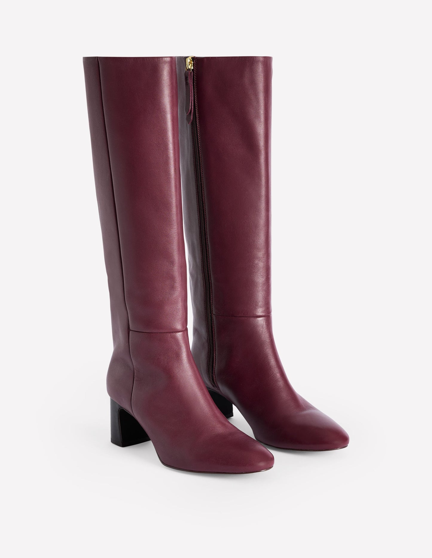 Erica Knee High Leather Boots-Oxblood Leather