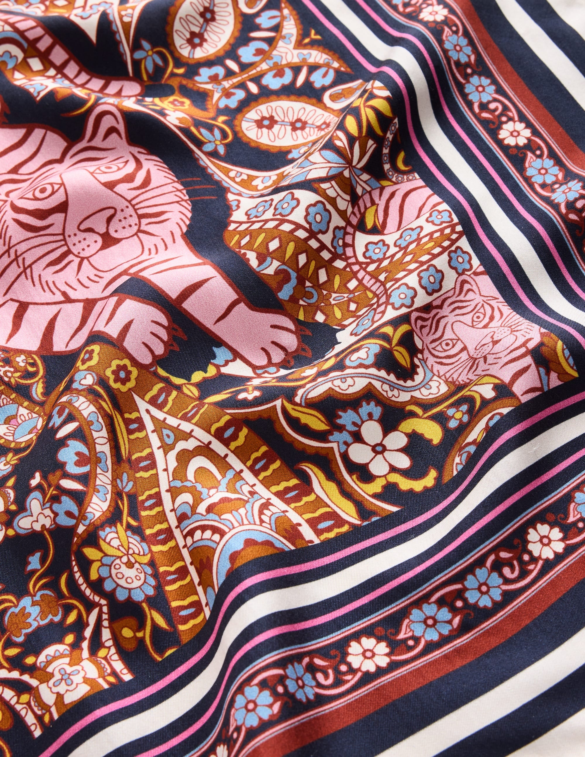 Elisabeth Silk Square Scarf-Multi, Botanical Paisley - Image 3