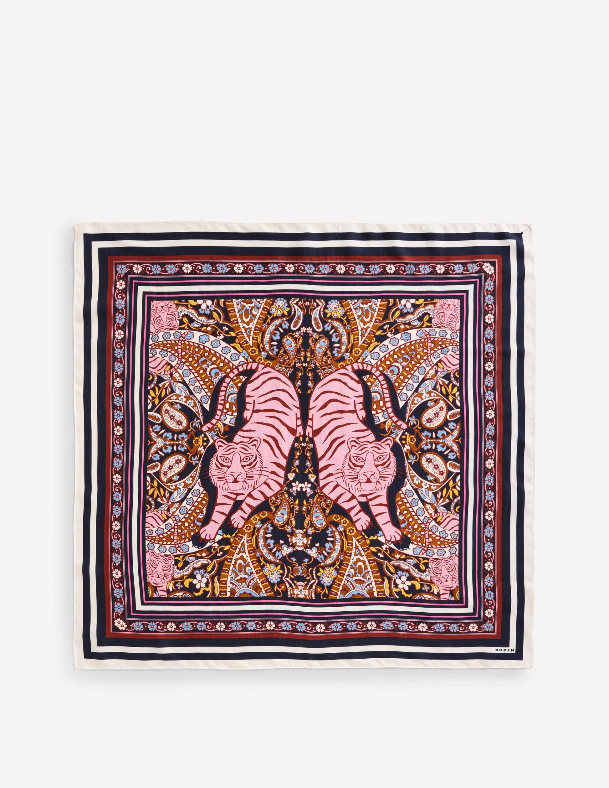 Elisabeth Silk Square Scarf-Multi, Botanical Paisley-4