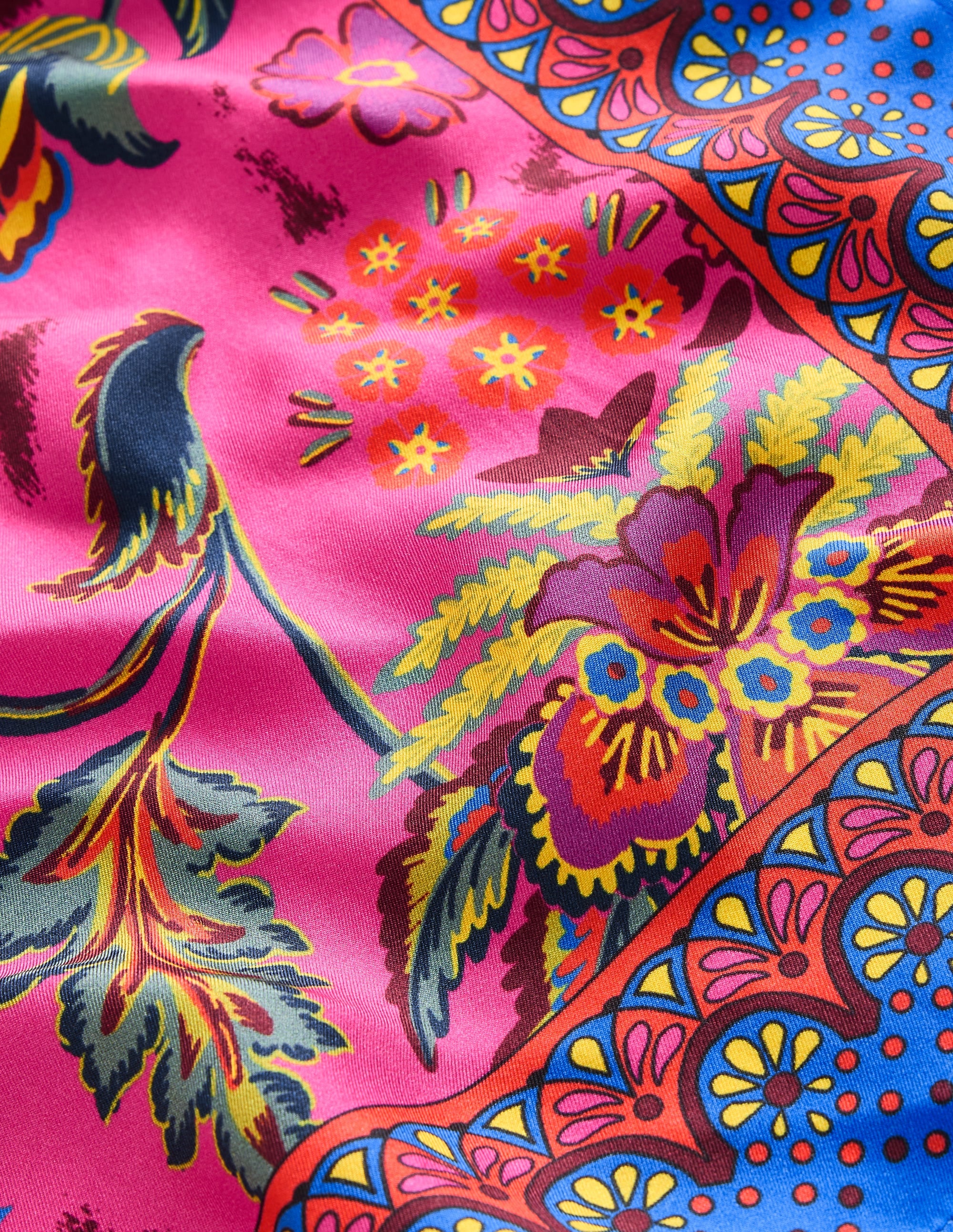 Elisabeth Silk Square Scarf-Blossom Florish, Border - Image 3