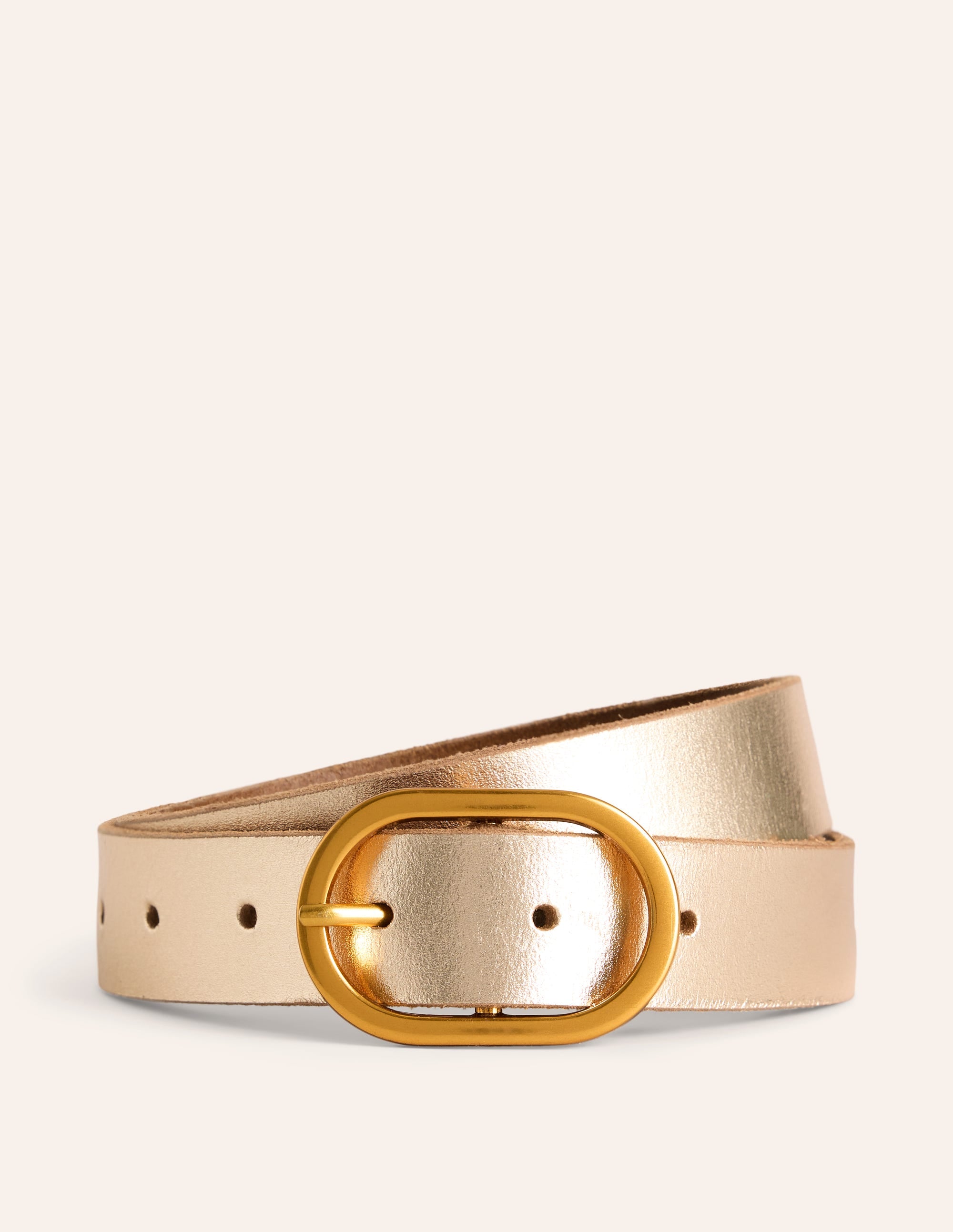 Classic Leather Belt-Gold - Image 2