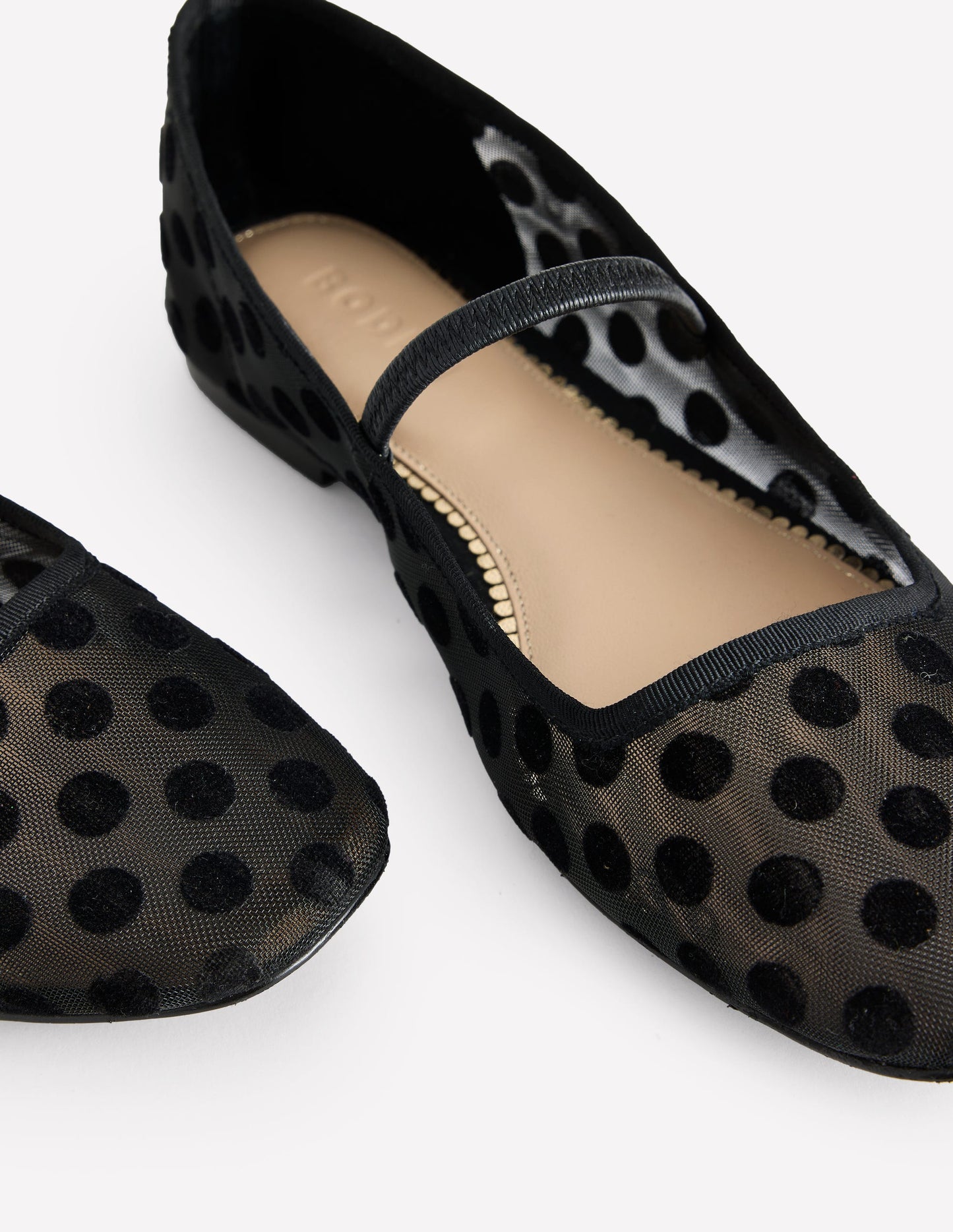 Thea Mary Jane Ballet Flat-Polka Dot Mesh