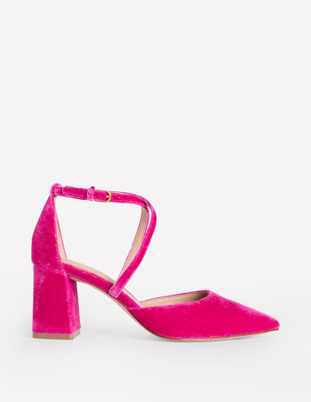 Strap Block Heel Point Courts-Cherries Jubilee