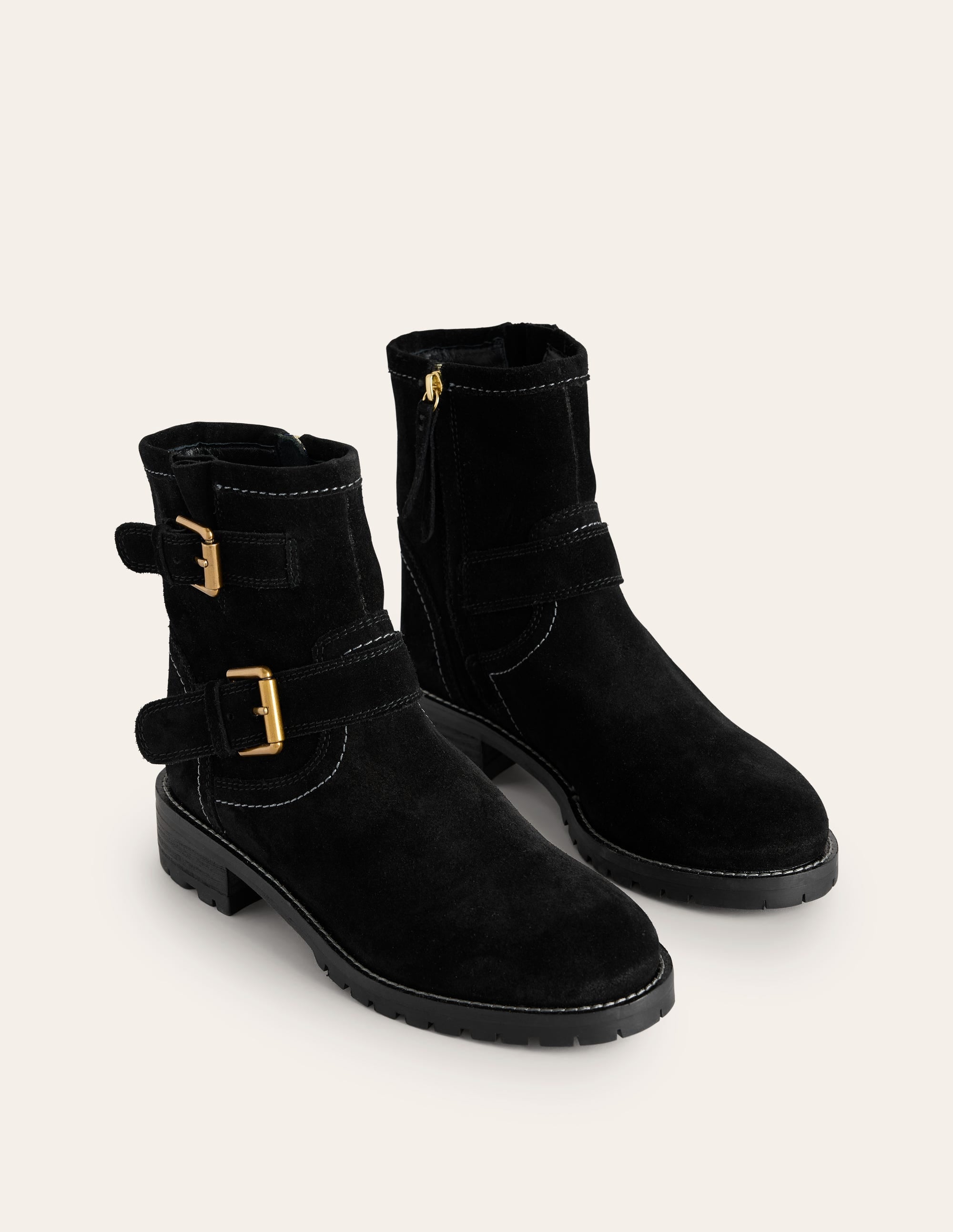 Buckled Biker Boots-Black - Image 3