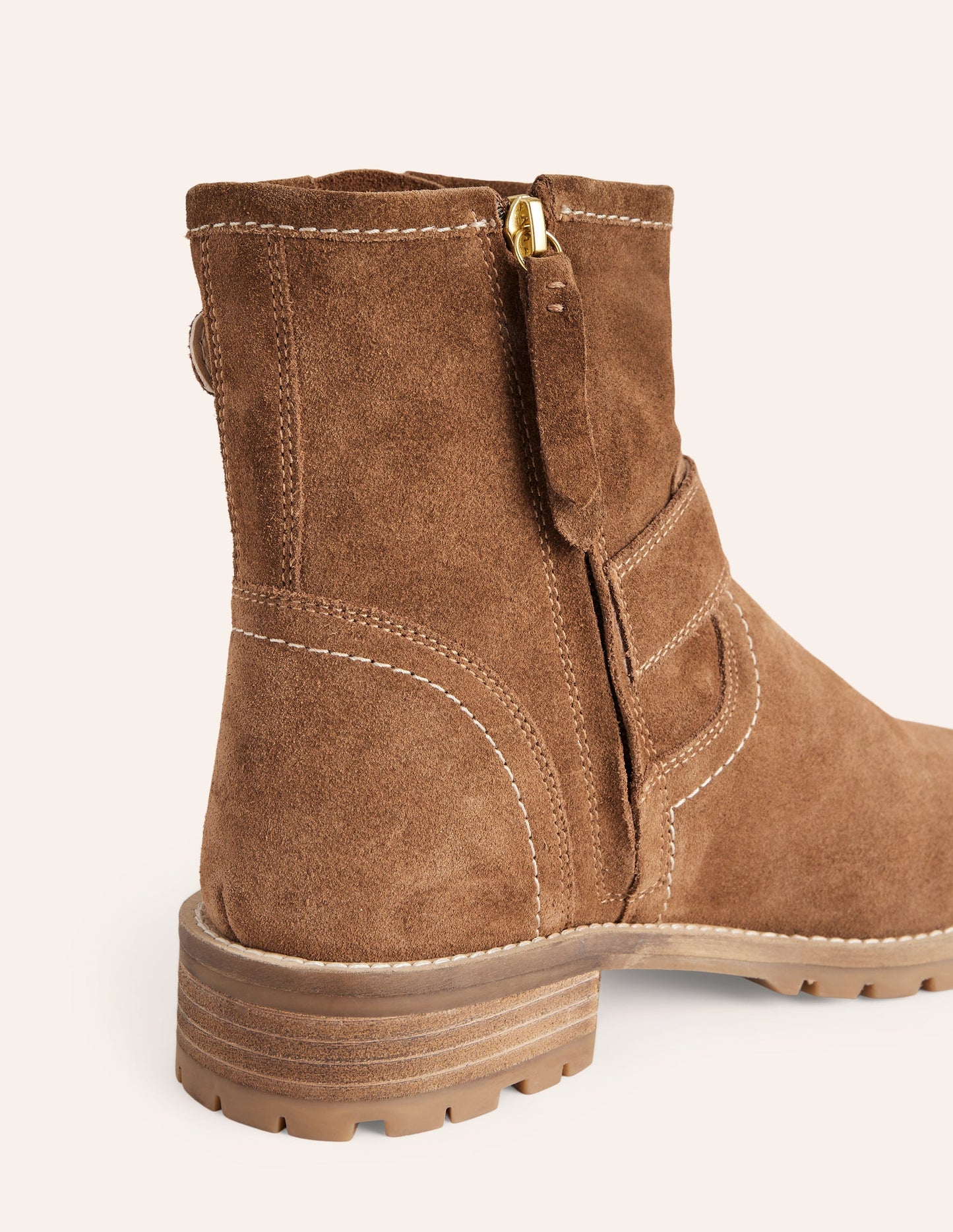 Buckled Biker Boots-Tan