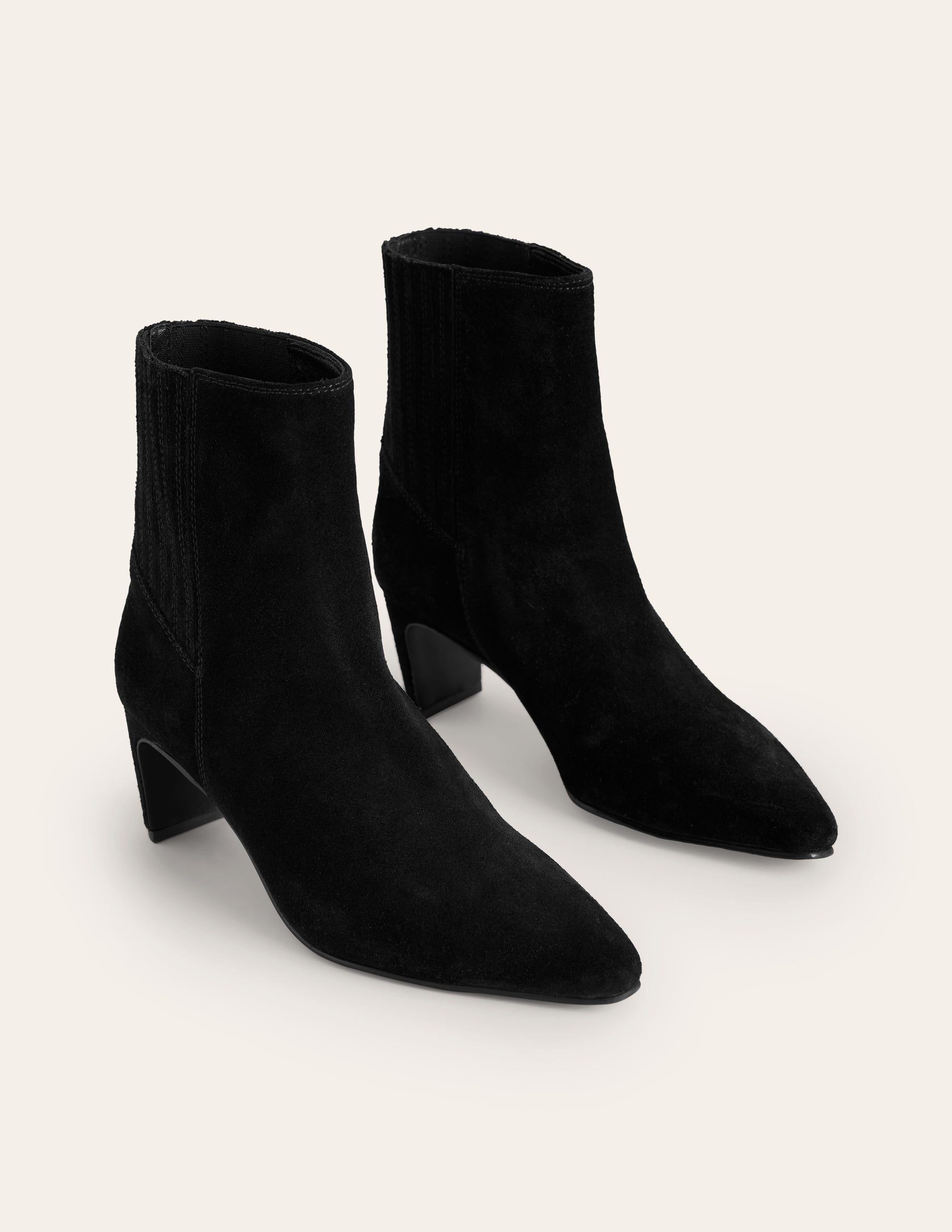 Back Panel Heeled Ankle Boot-Black - Image 3