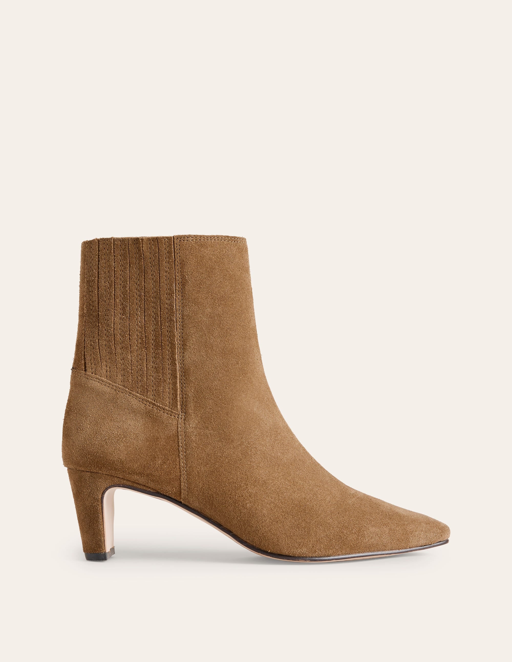 Back Panel Heeled Ankle Boot-Moss Brown - Image 2