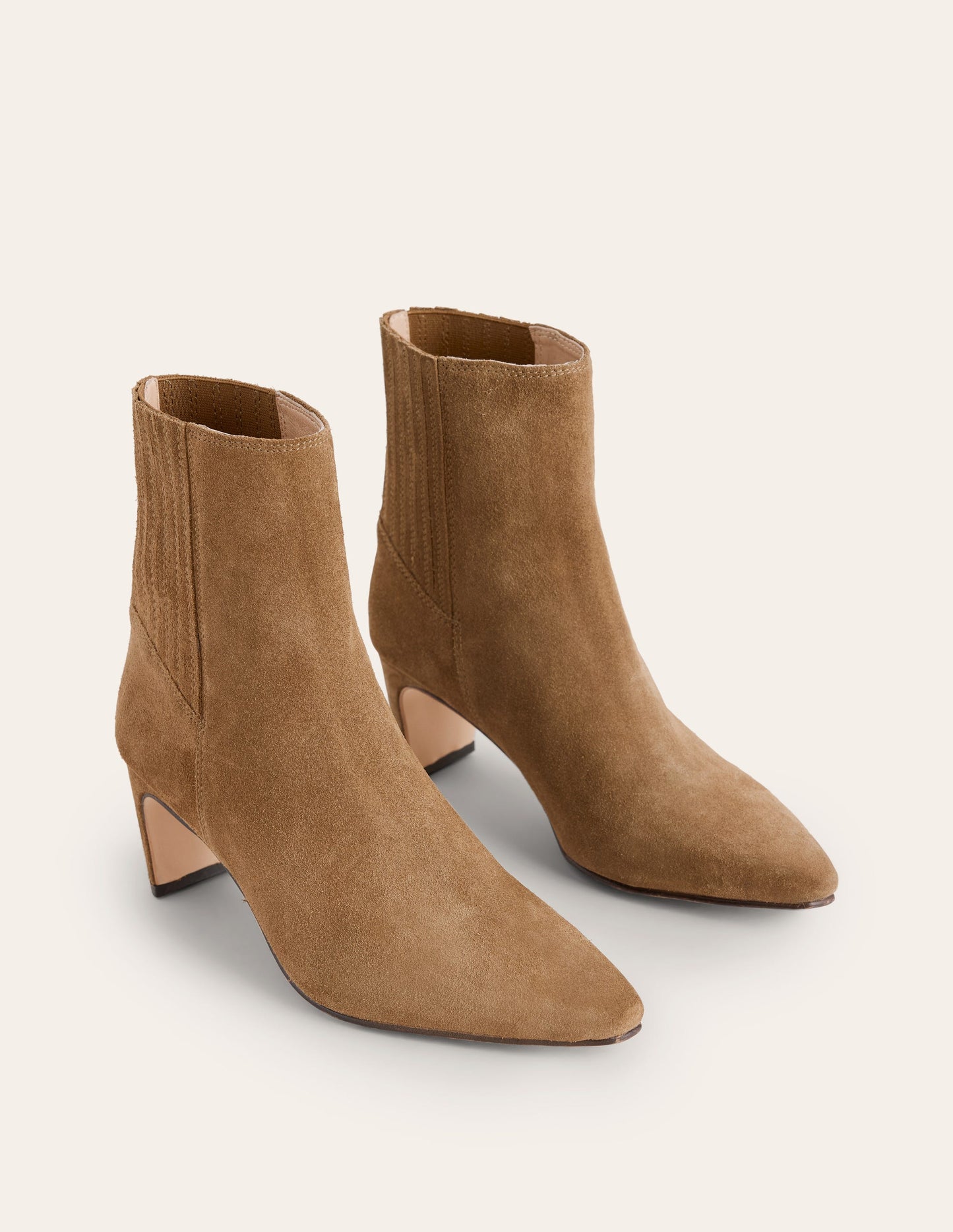 Back Panel Heeled Ankle Boot-Moss Brown