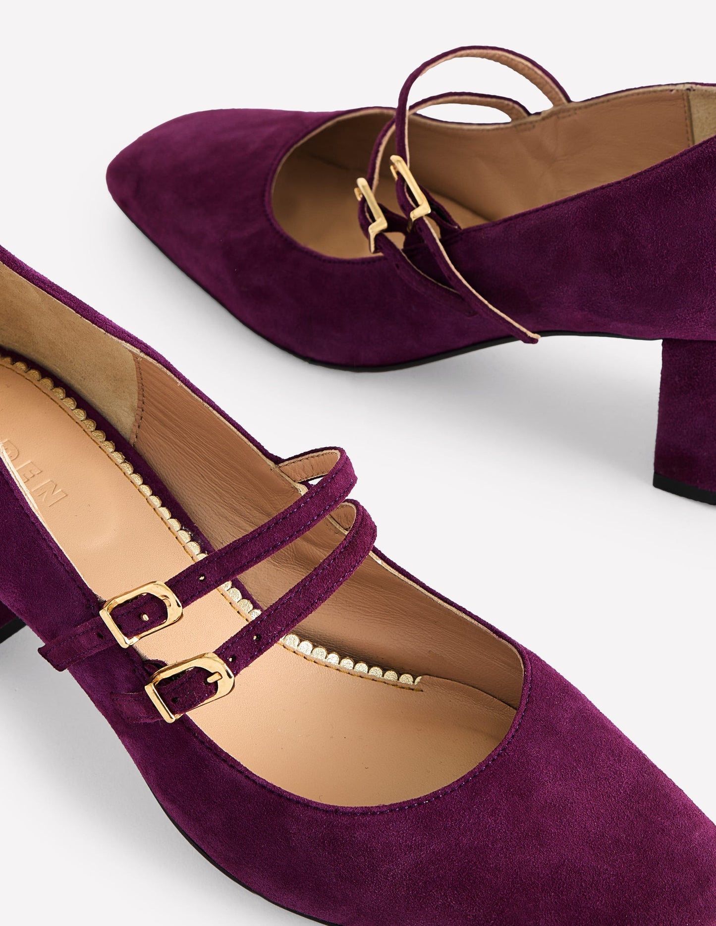 Block Heel Pump-Damson Suede