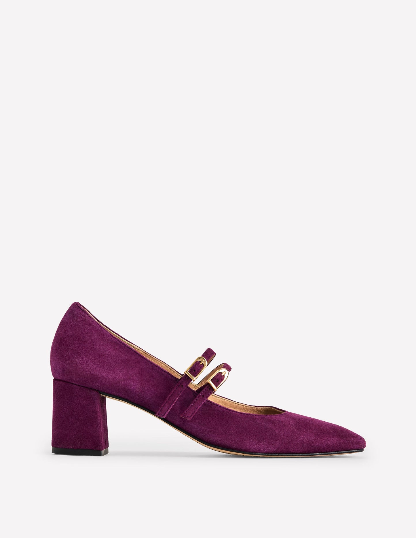 Block Heel Pump-Damson Suede