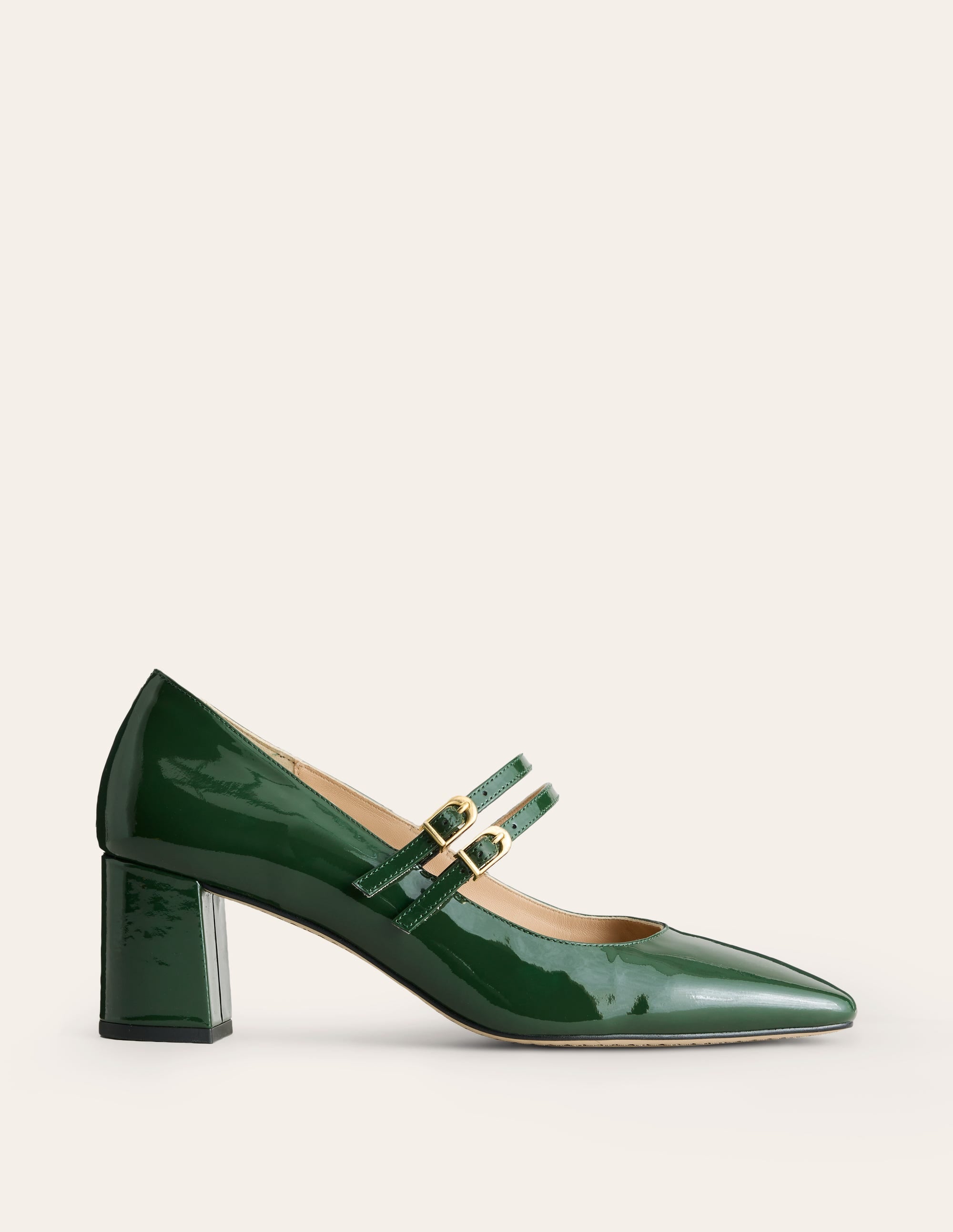 Block Heel Pump-Dark Green Patent - Image 2