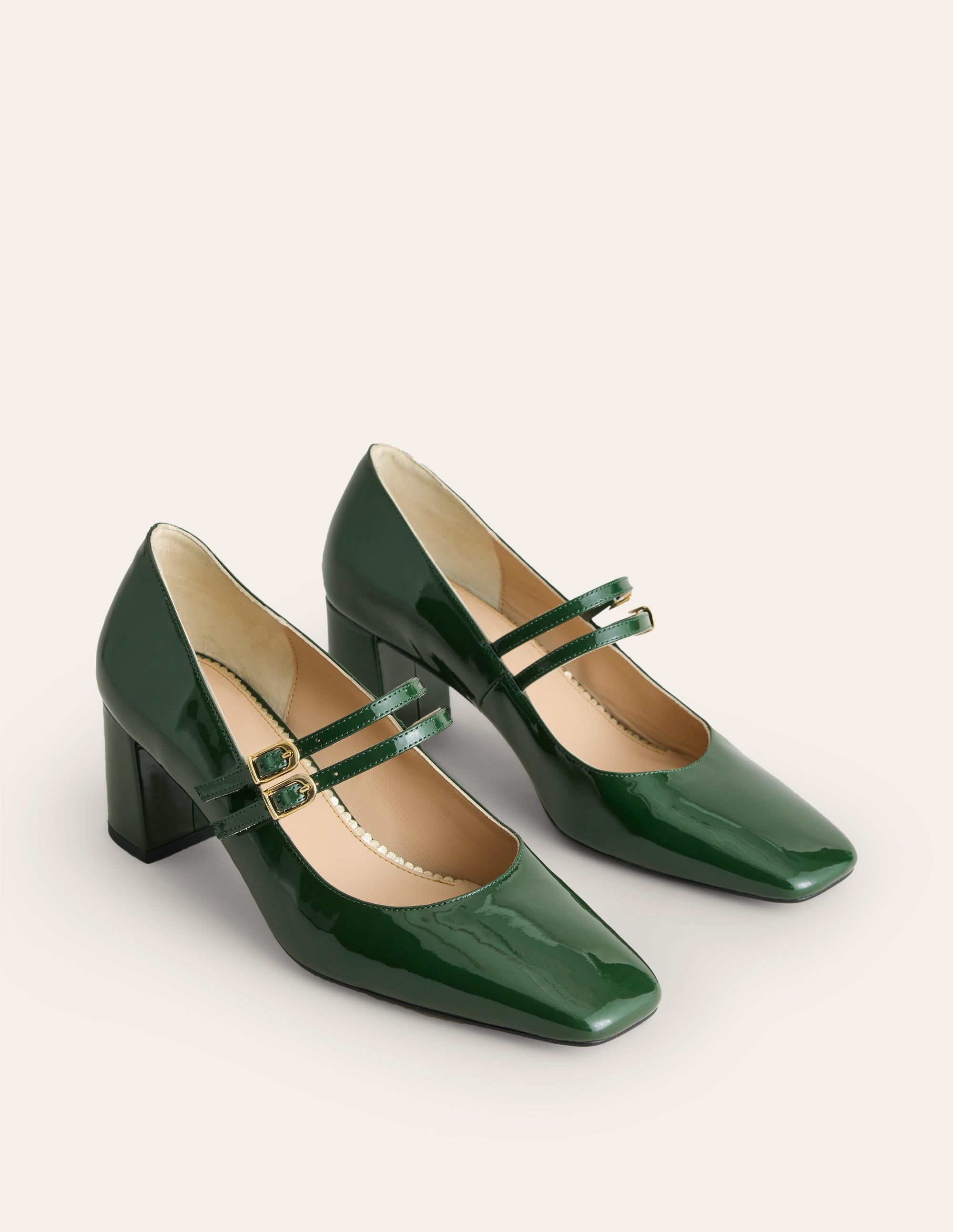 Block Heel Pump-Dark Green Patent - Image 3