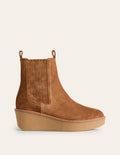 Wedge Ankle Boots-Tan