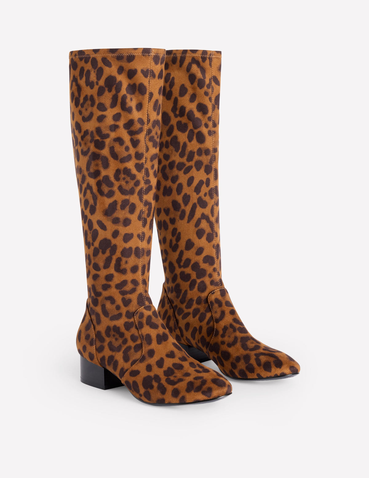 Flat Stretch Knee Boots-Leopard - Image 3