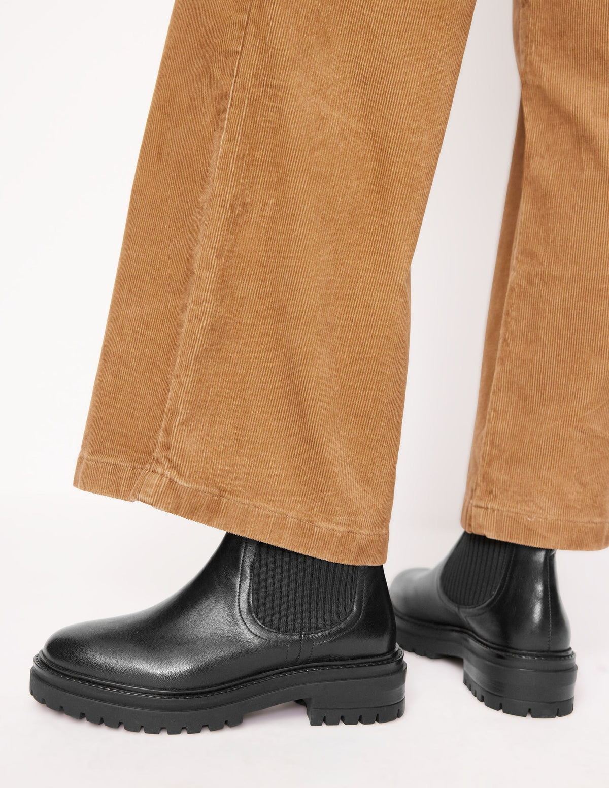 Stretch Chelsea Ankle Boots-Black Leather - Image 1