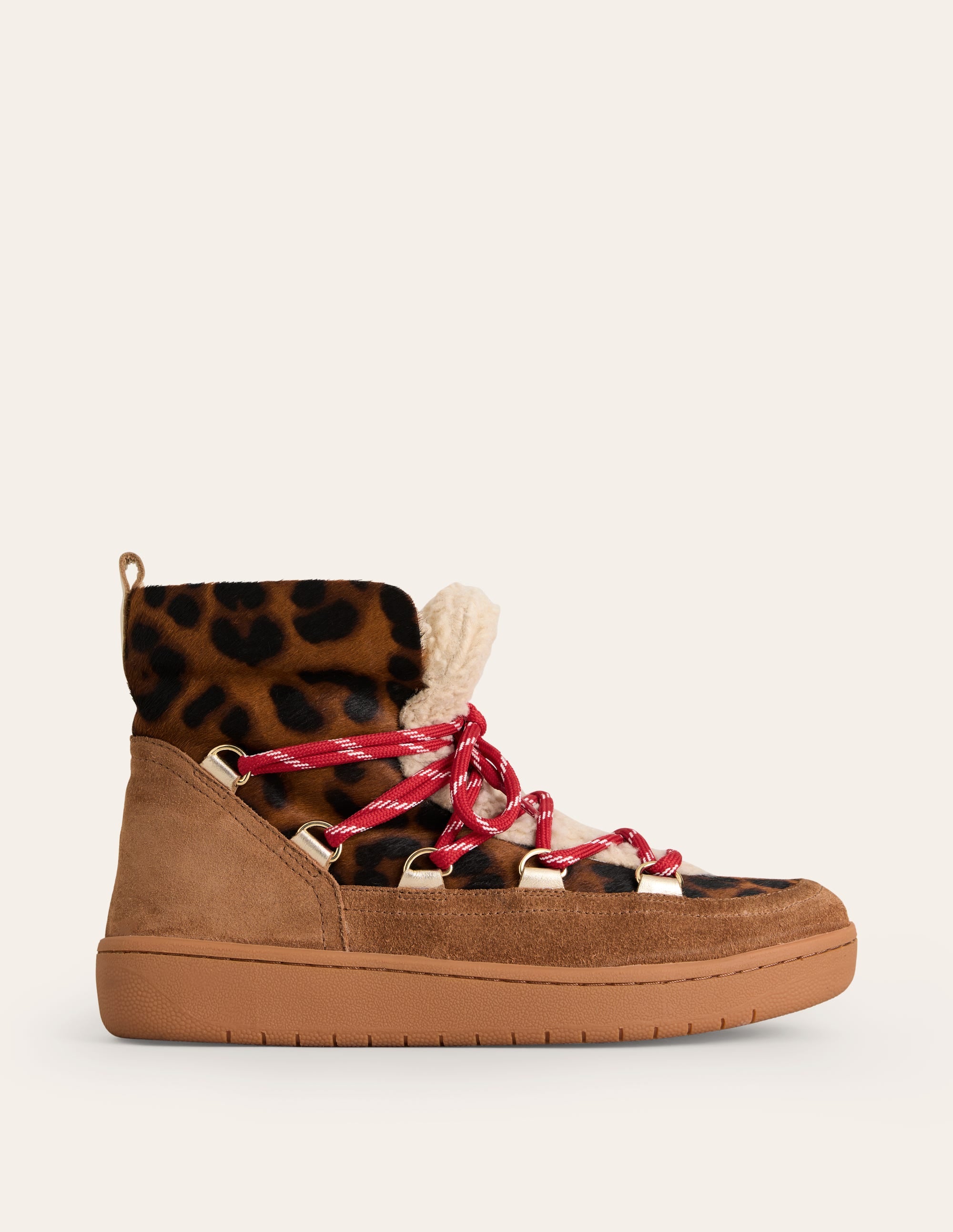 Cosy Lace Up Boots-Dark Classic Leopard - Image 2