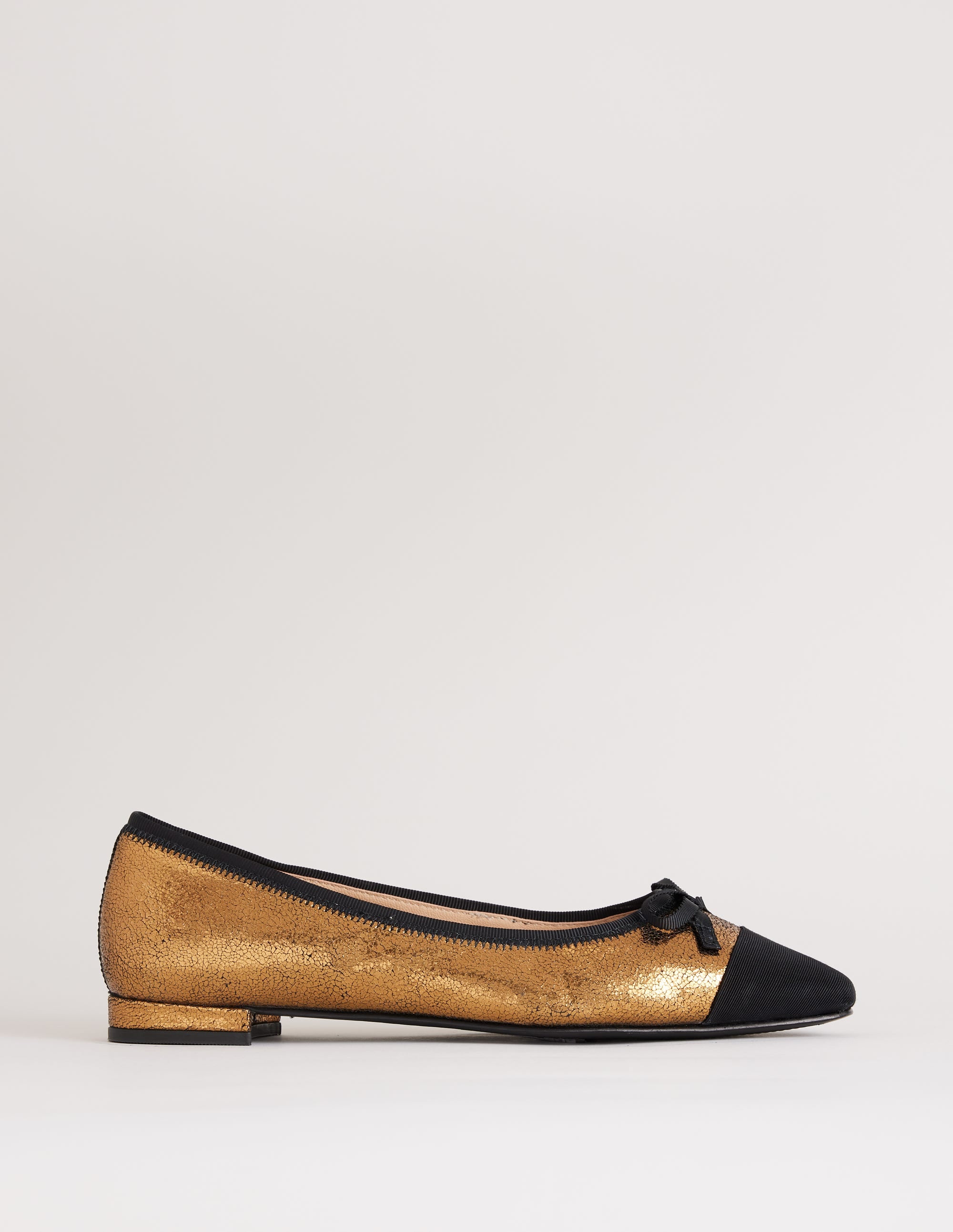 Toe Cap Ballet Flat-Bronze Metallic Leather - Image 2