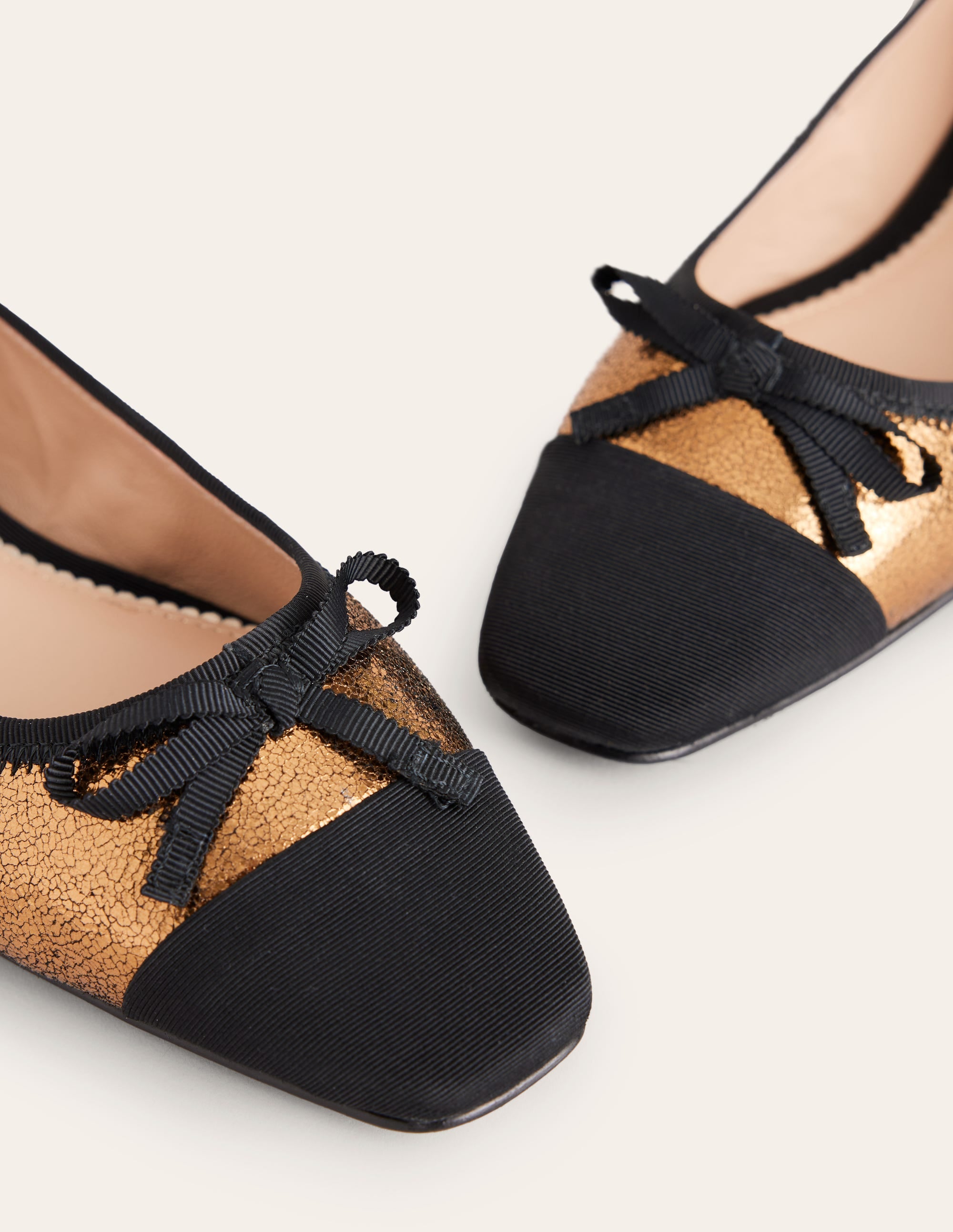 Toe Cap Ballet Flat-Bronze Metallic Leather - Image 4