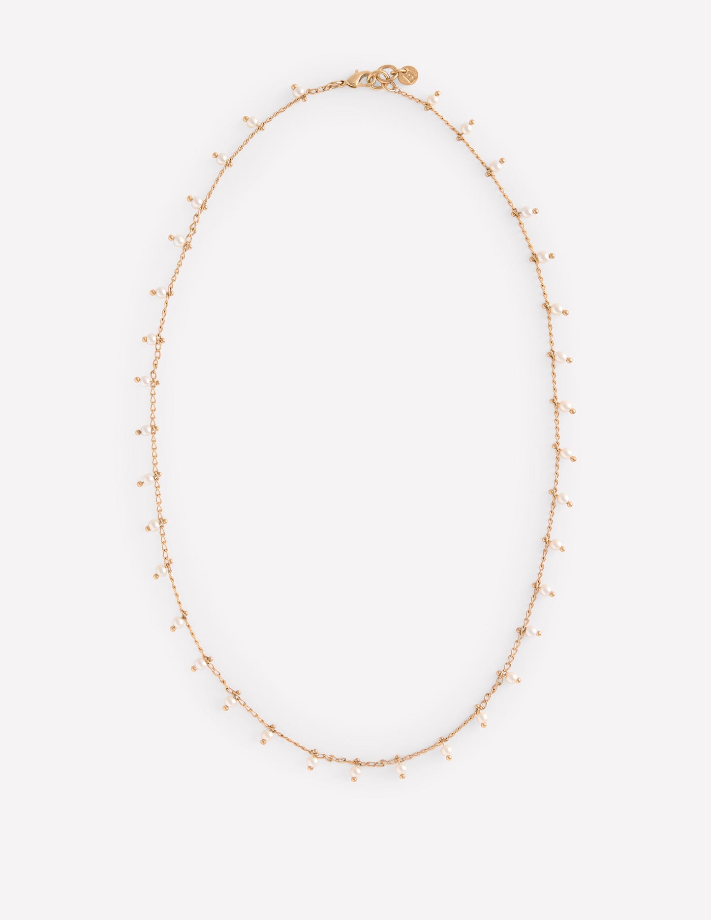 Faux Pearl Delicate Necklace-Gold