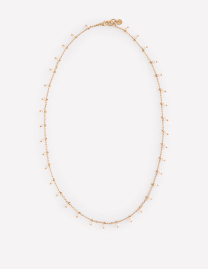 Faux Pearl Delicate Necklace-Gold-2