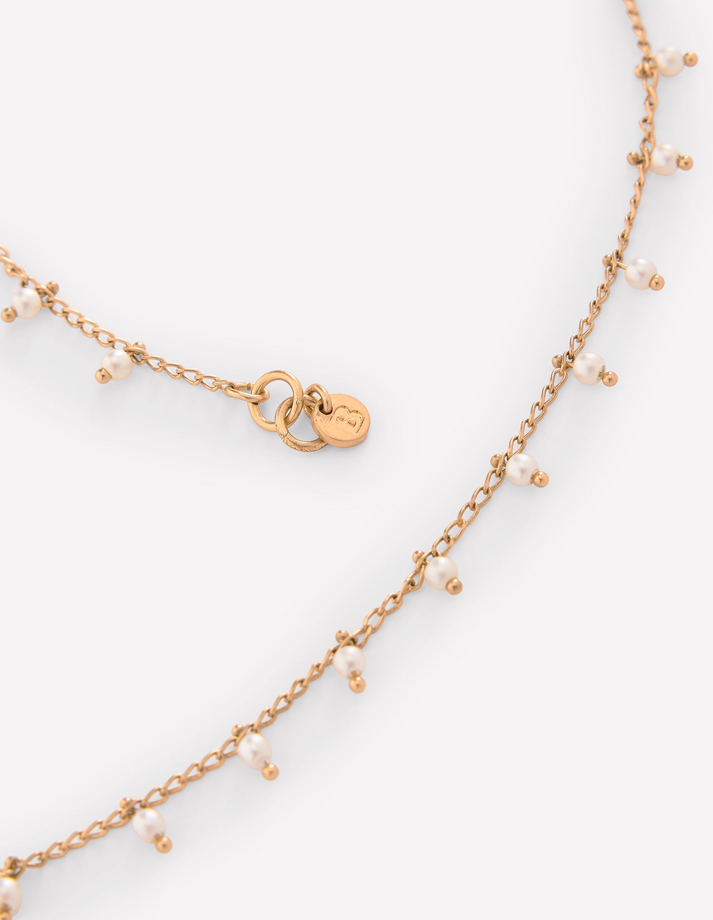 Faux Pearl Delicate Necklace-Gold - Image 4