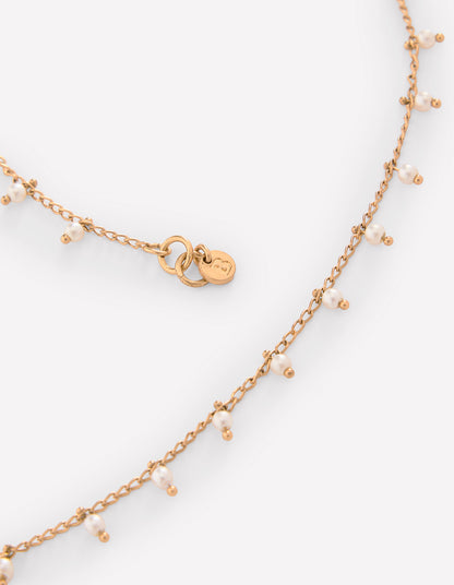 Faux Pearl Delicate Necklace-Gold-4