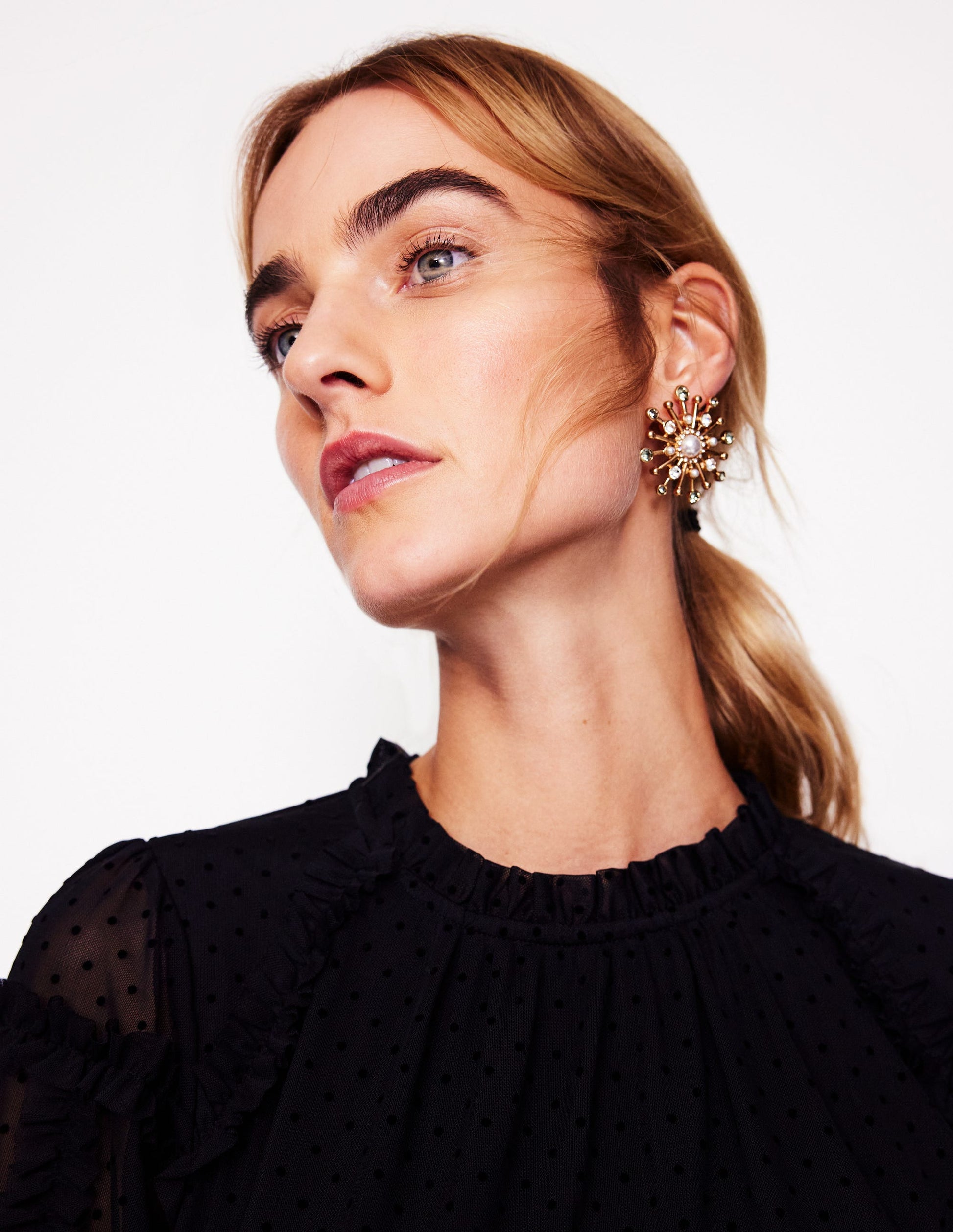 Celestial Mega Studs Earrings-Gold-1