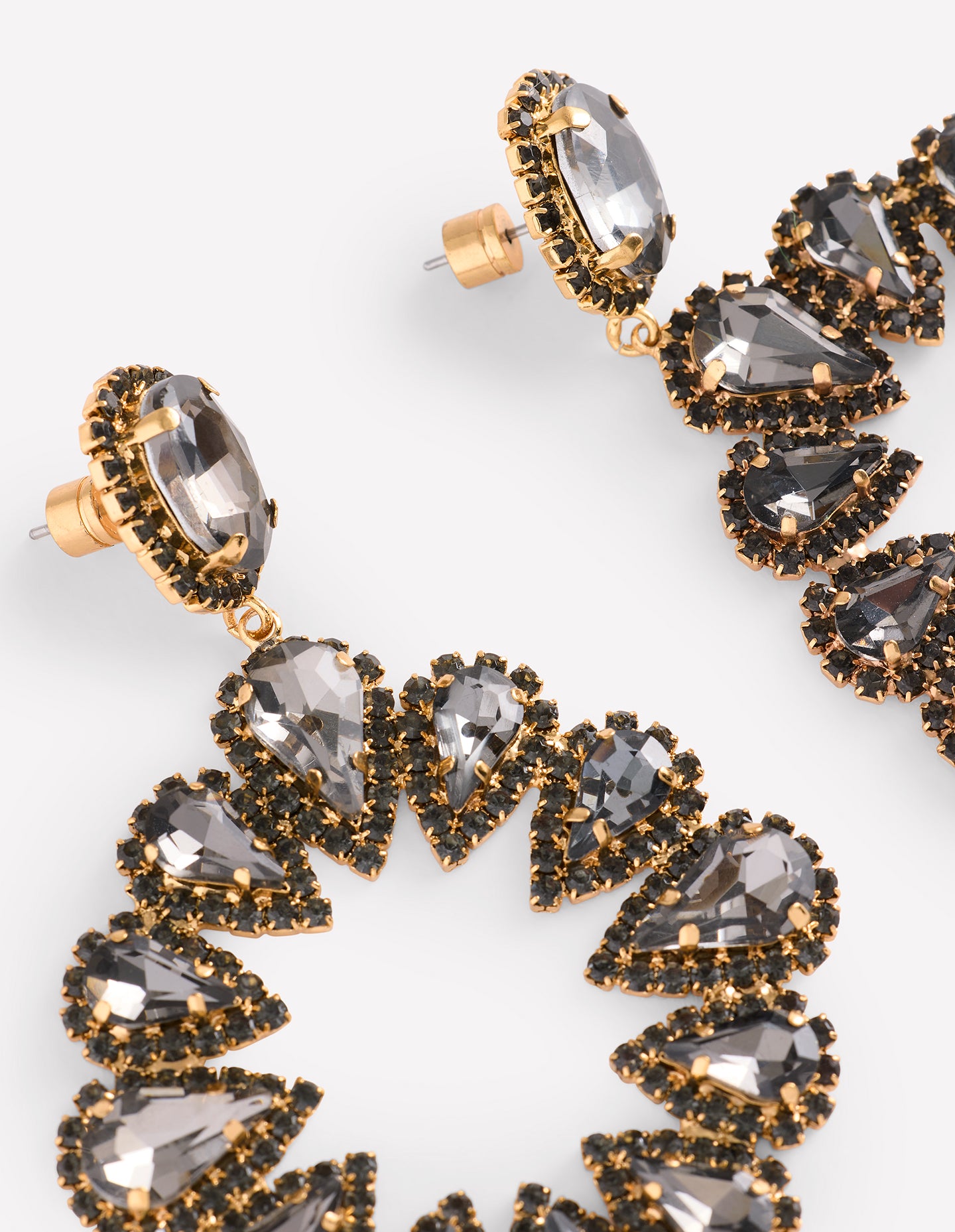 Mega Teardrop Cluster Earrings-Smoke - Image 4
