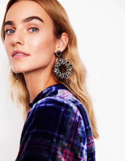 Mega Teardrop Cluster Earrings-Smoke