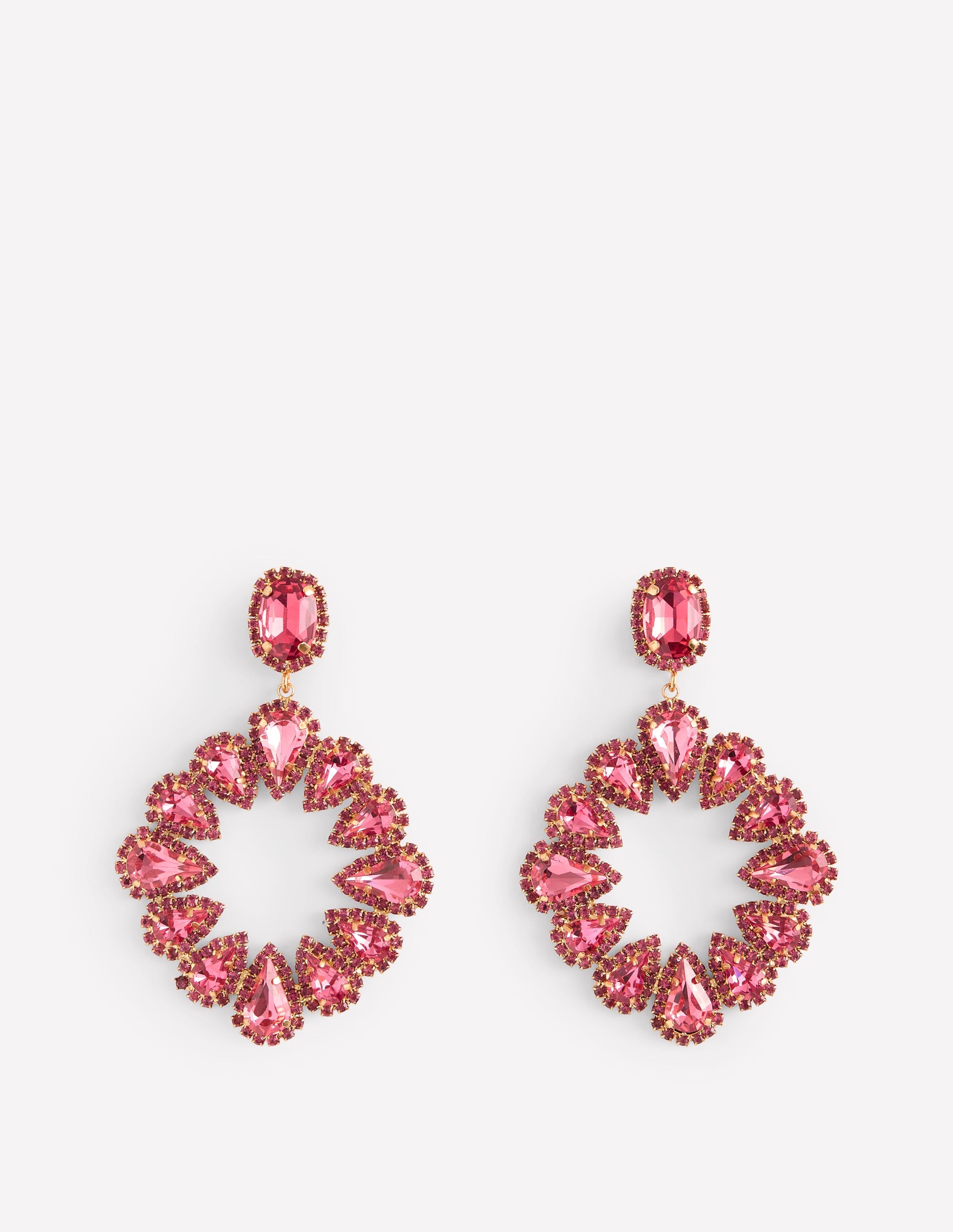 Mega Teardrop Cluster Earrings-Red - Image 2