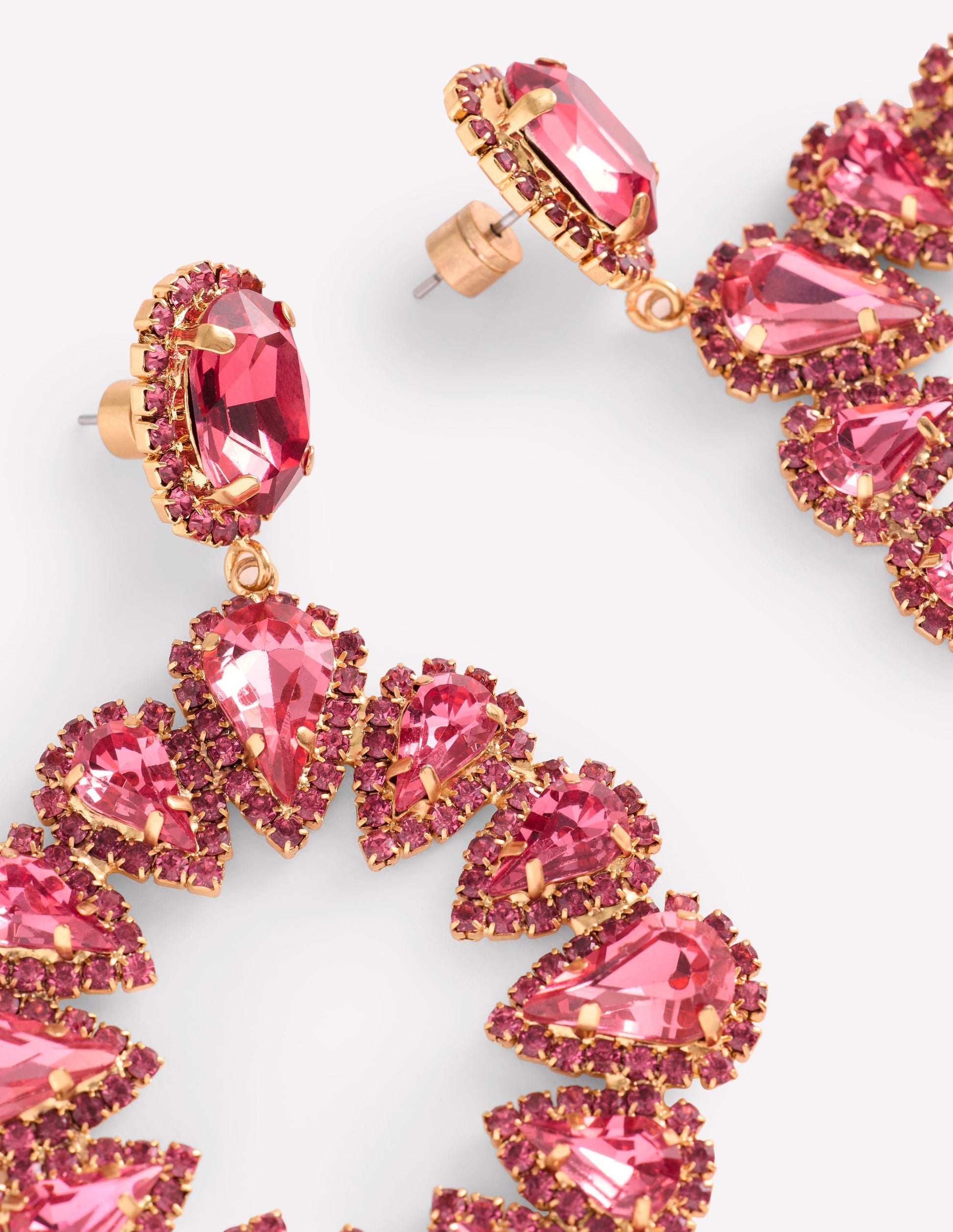 Mega Teardrop Cluster Earrings-Red-3