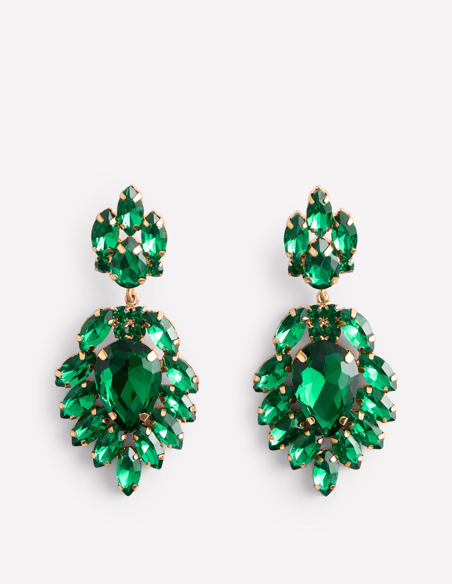 Cluster Jewel Earrings-Green