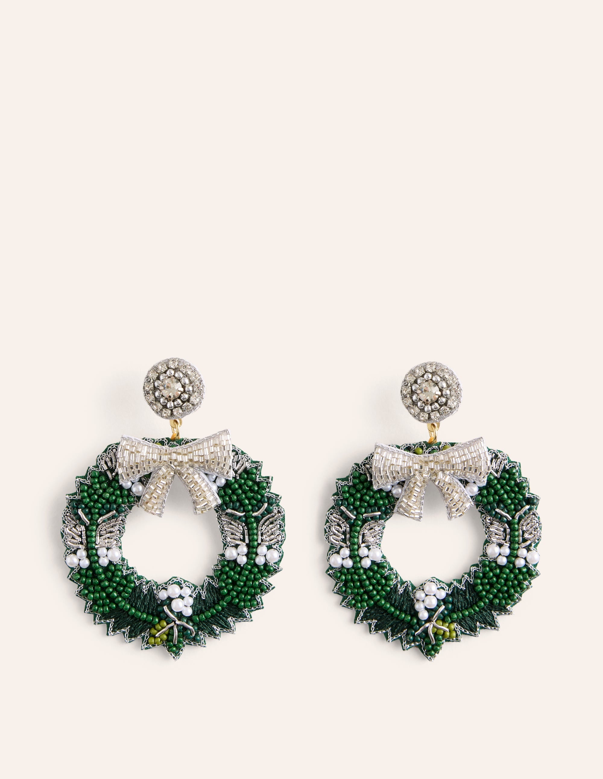 Novelty Christmas Earrings-Wreath - Image 2