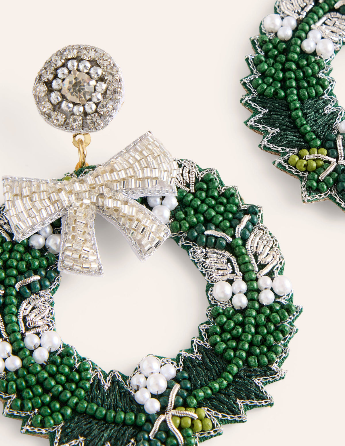 Novelty Christmas Earrings-Wreath-3