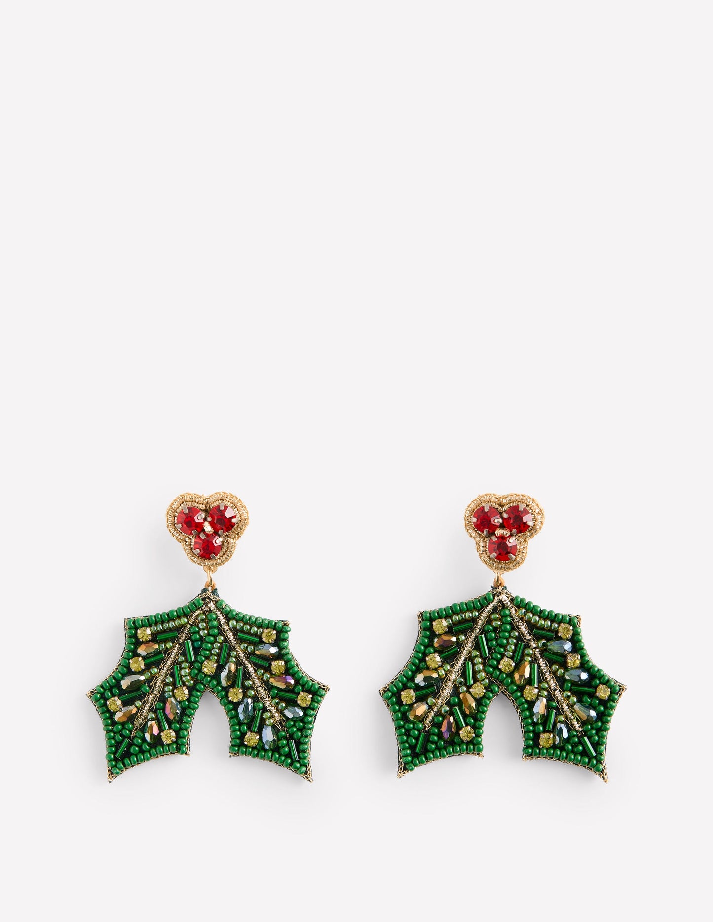 Novelty Christmas Earrings-Holly